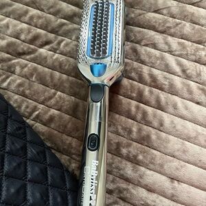BaBylissPRO Silver and Blue Heated Straightening Brush